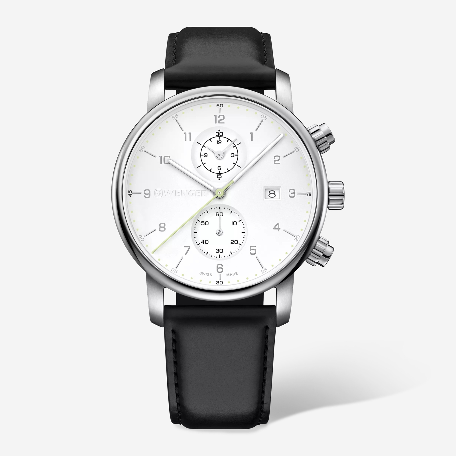 WENGER Swiss Army 01.1743.123 Urban Classic White Dial Chronograph Watch 42mm