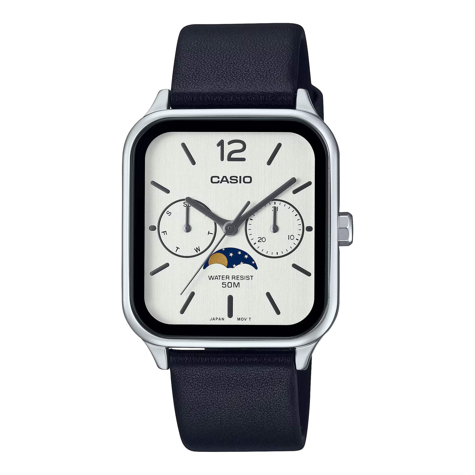 CASIO MTP-M305L-7AV MOONPHASE QUARTZ ANALOG WHITE DIAL WATCH