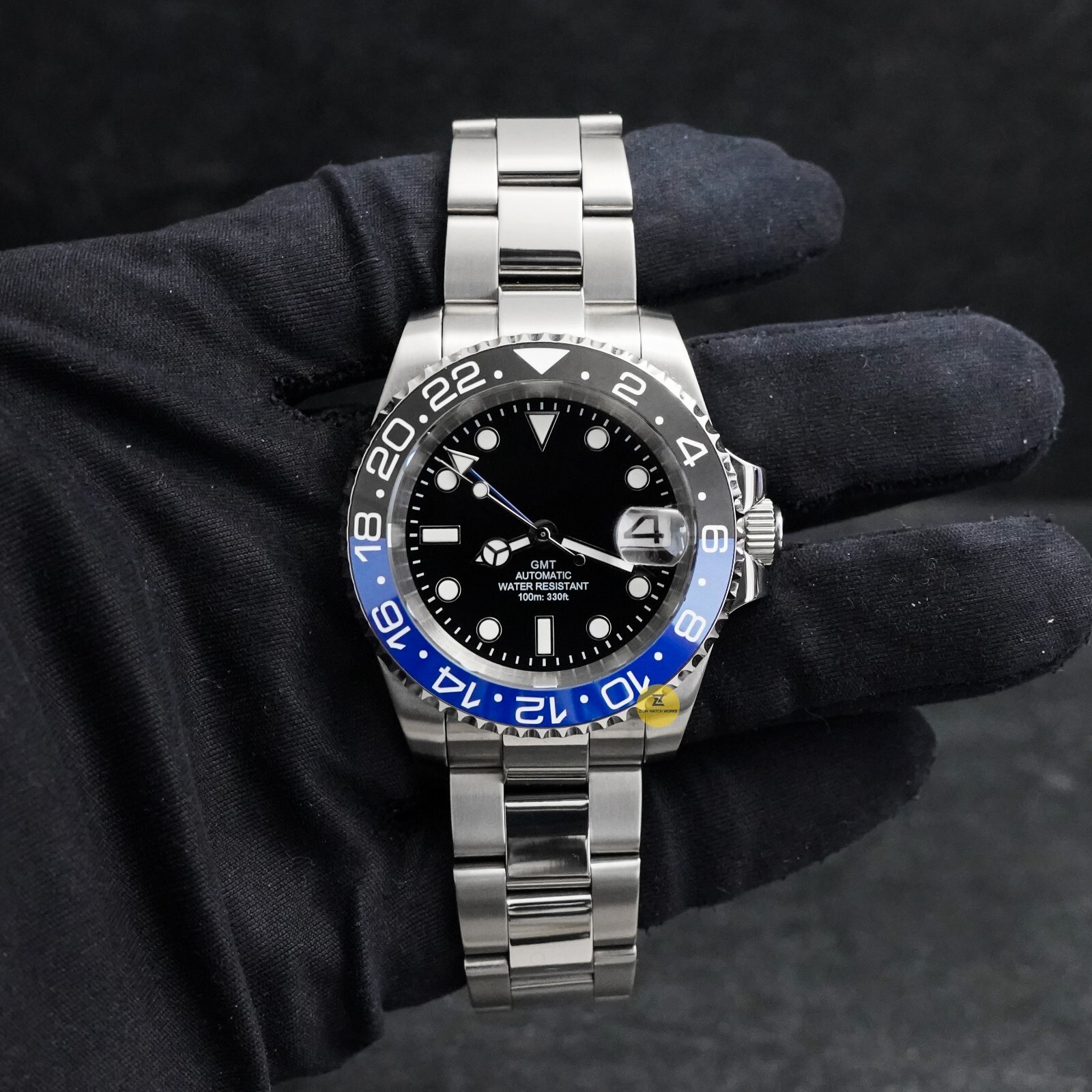 40mm “Batman” Custom Sub Date Style Mod Watch NO LOGO w/ NH35 Automatic Movement