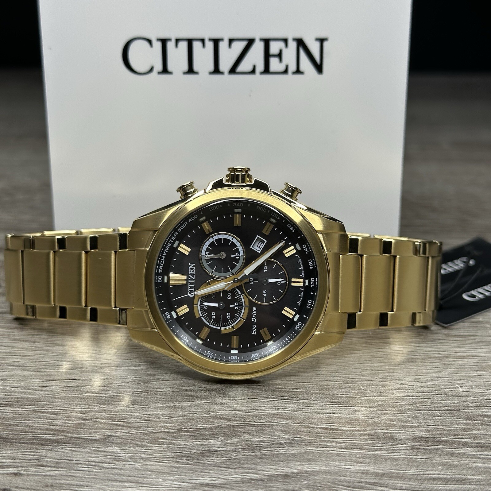 NEW✅TACHYMETER✅ Citizen Eco-Drive Weekender Chronograph Men’s Watch AT2132-53E