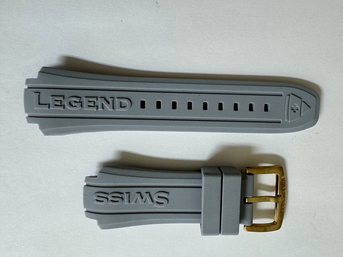 Swiss Legend Neptune Silicone/Rubber Gray band strap for 53mm watches