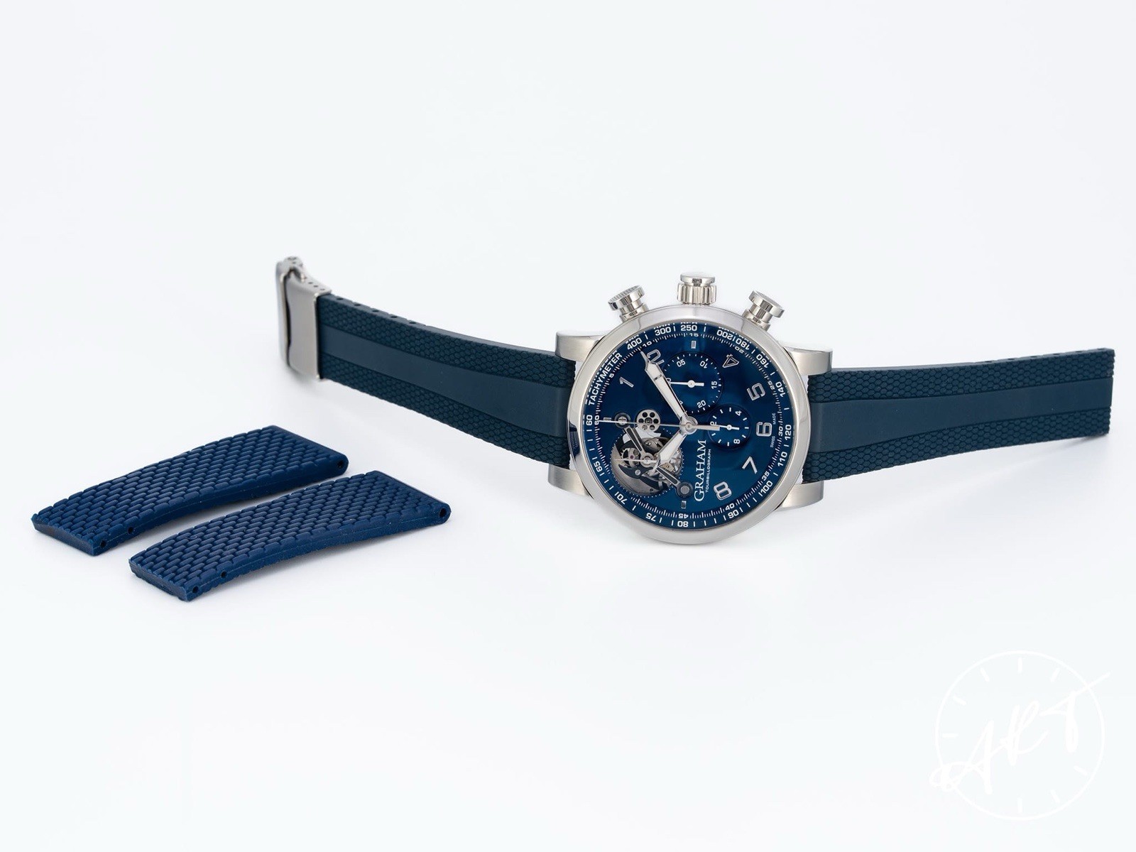 Graham Silverstone Tourbillograph Blue Dial Chrono Tourbillon Ltd Ed Watch RARE