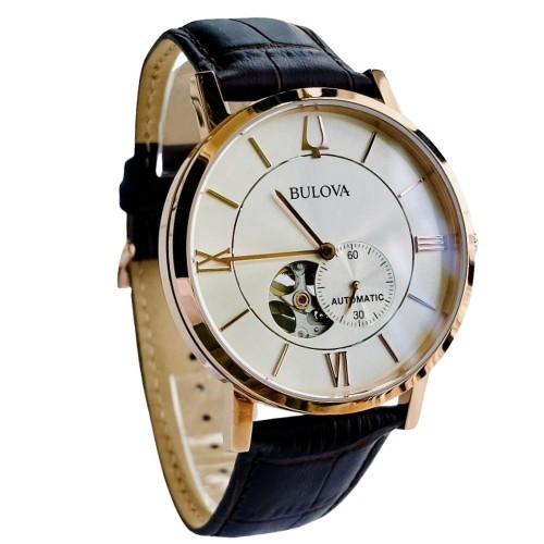 Bulova Classic Silver Dial Rose Gold Tone Stainless Steel Men’s Watch 97A150