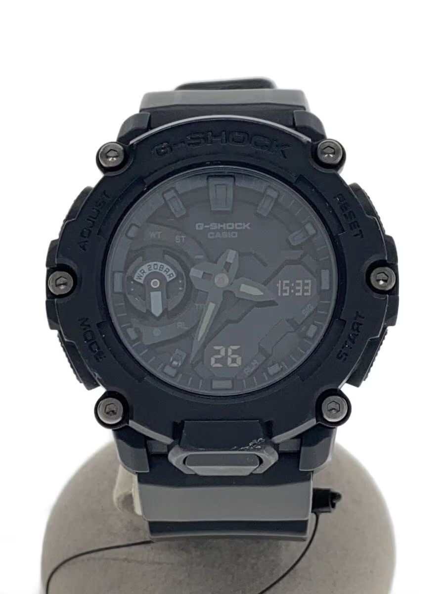 CASIO Quartz Watch G SHOCK Analog Rubber BLK Carbon GA 2200BB 1AJF