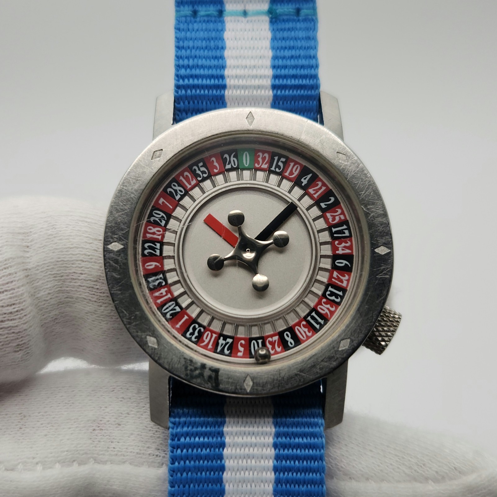 Akteo Roulette Men’s Silver Tone Quartz Watch Made in France