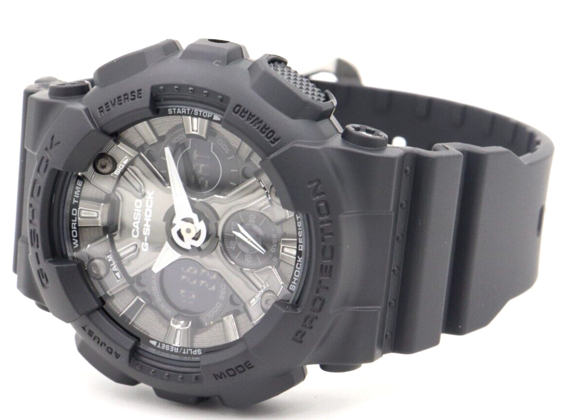 New Casio G-Shock Analog-Digital Black Chronograph Men Watch GMAS120MF-1A $130