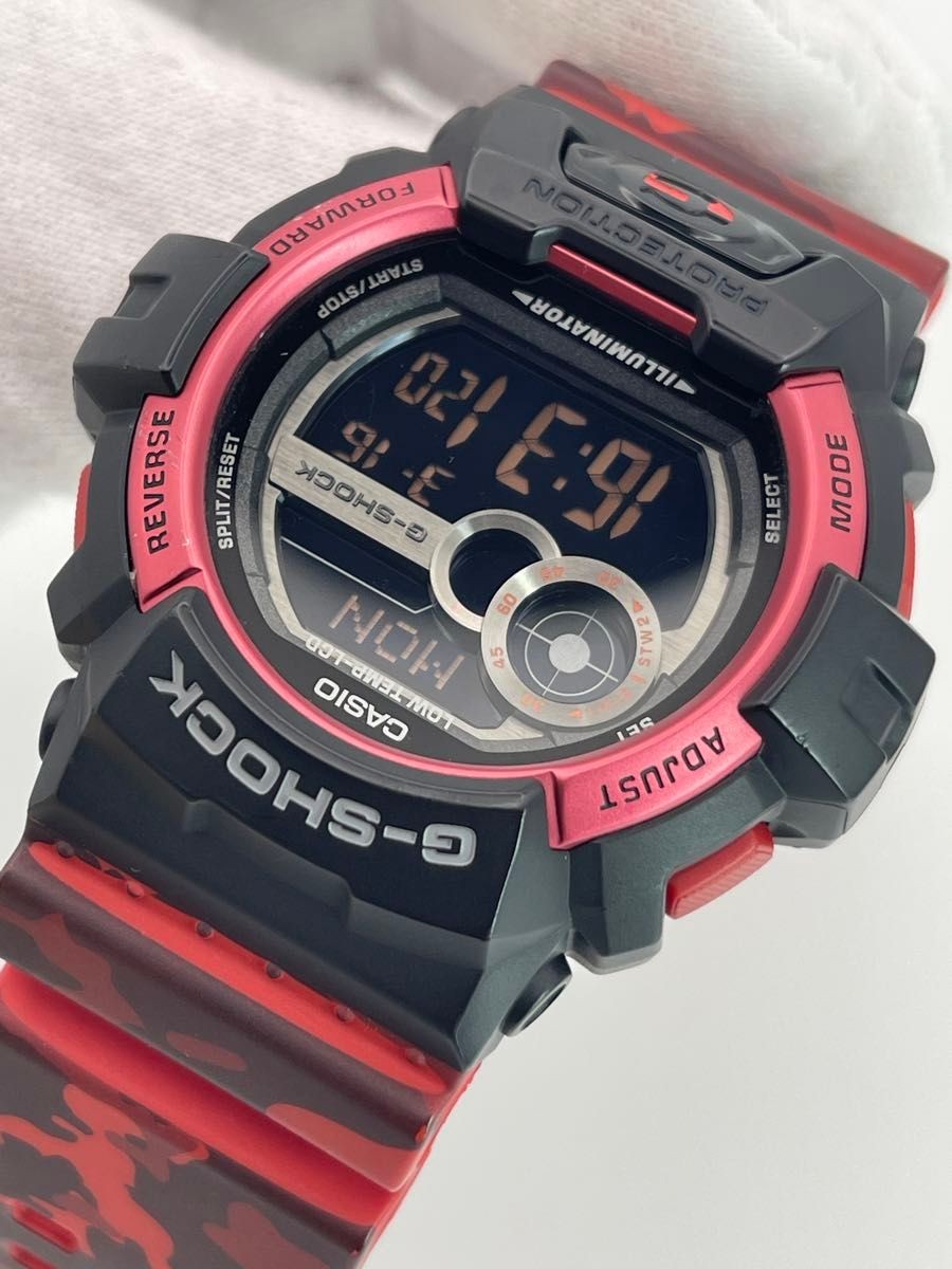 Excellent Condition G SHOCK GLS 8900CM 4JF G LIDE Red Camouflage