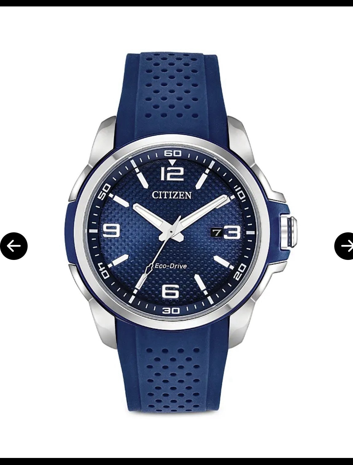 Citizen AW1158-05L 45mm Silver Stainless Steel Case with Blue Polyurethane Strap
