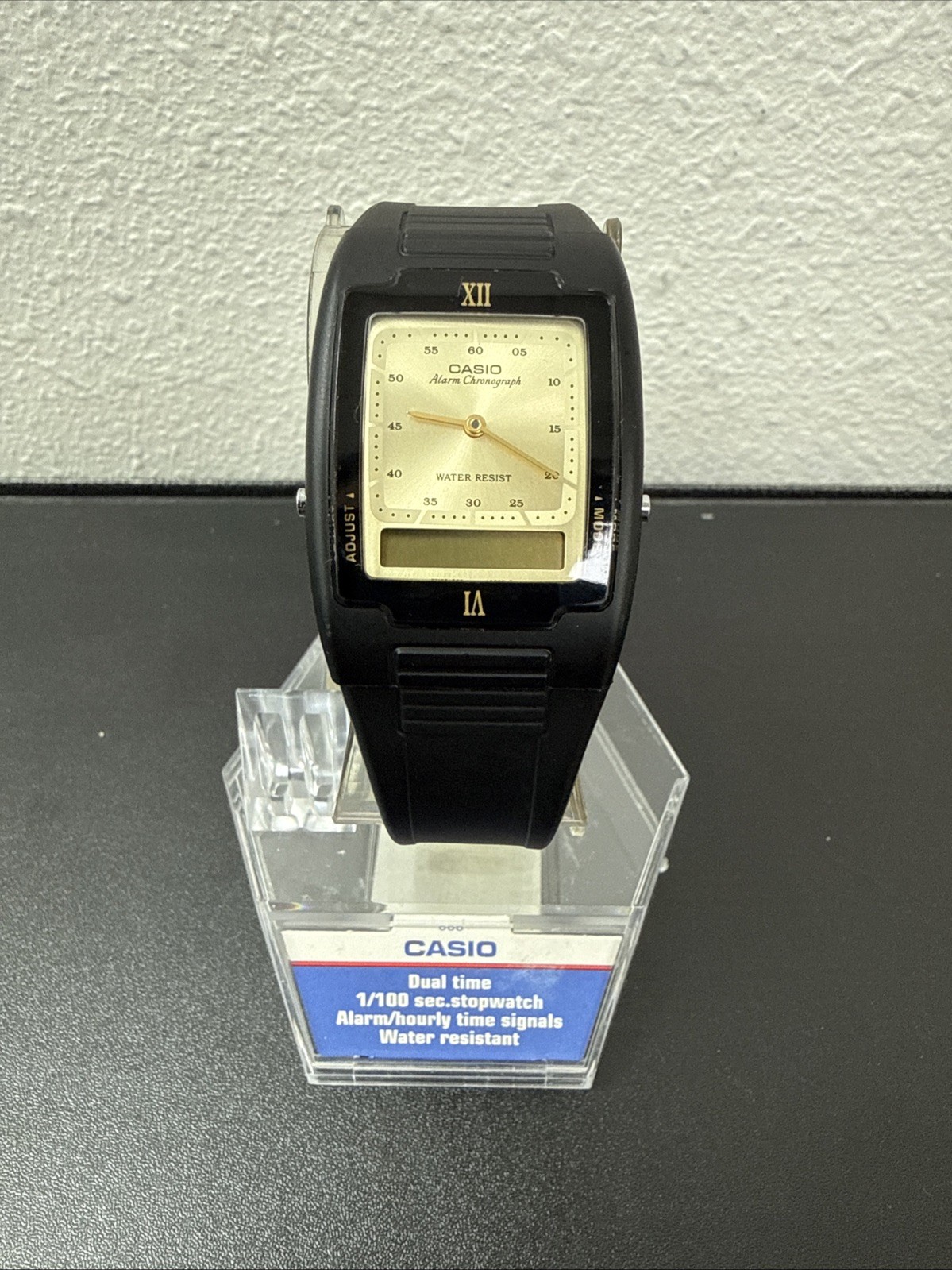 Casio AQ-47 Ana-Digi Alarm Chrono Watch Module 756 Japan Mov’t NEEDS BATTERY