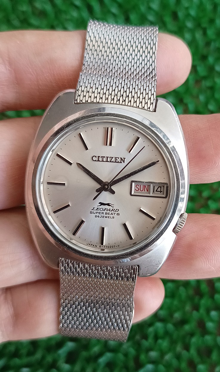 RARE VINTAGE CITIZEN LEOPARD SUPER BEAT8 ORIGINAL DIAL AUTOMATIC 24 JEWELS WATCH