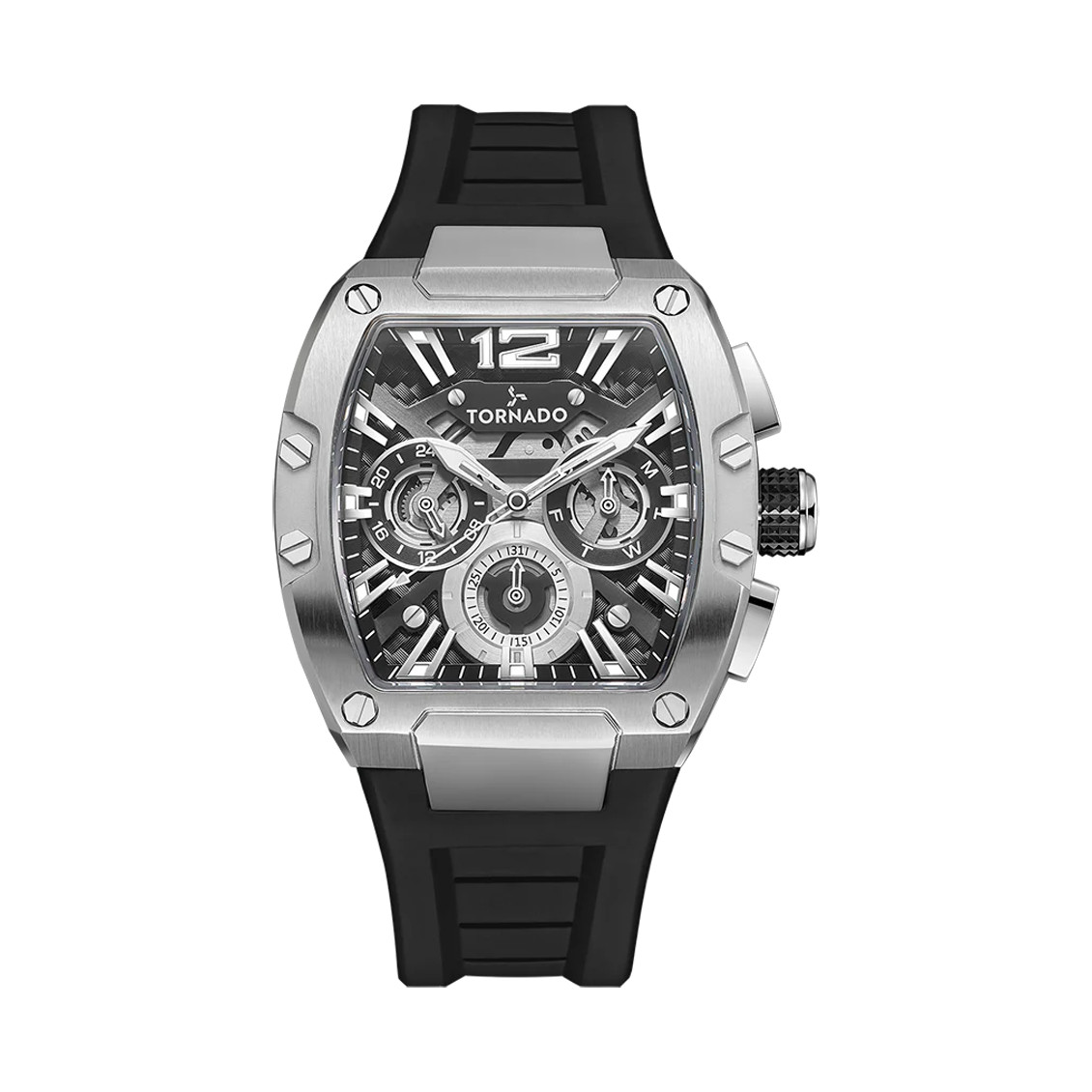 Tornado Xenith Men’s Multi Function Watch | Black Dial, 43x54mm, 100 m (10 ATM)