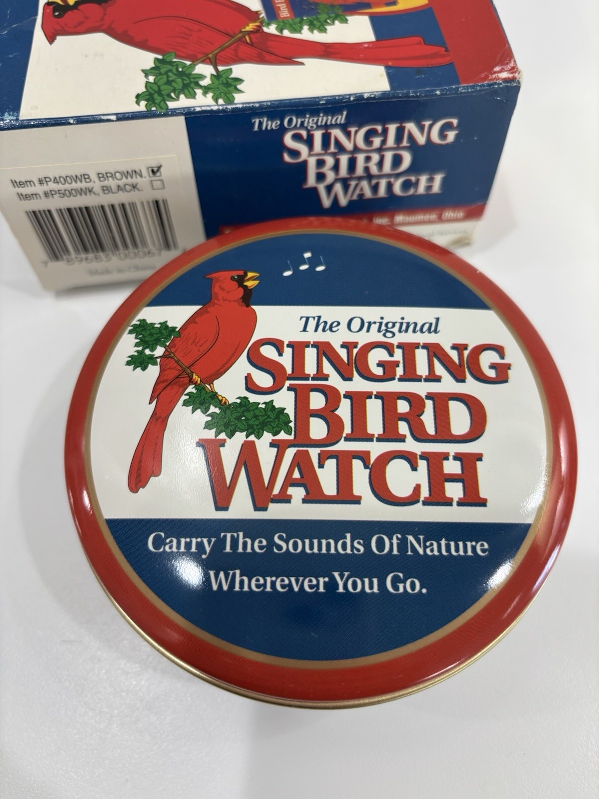 Original SINGING Bird Watch Cornell Lab Nature Sounds Leather Band Needs Battery