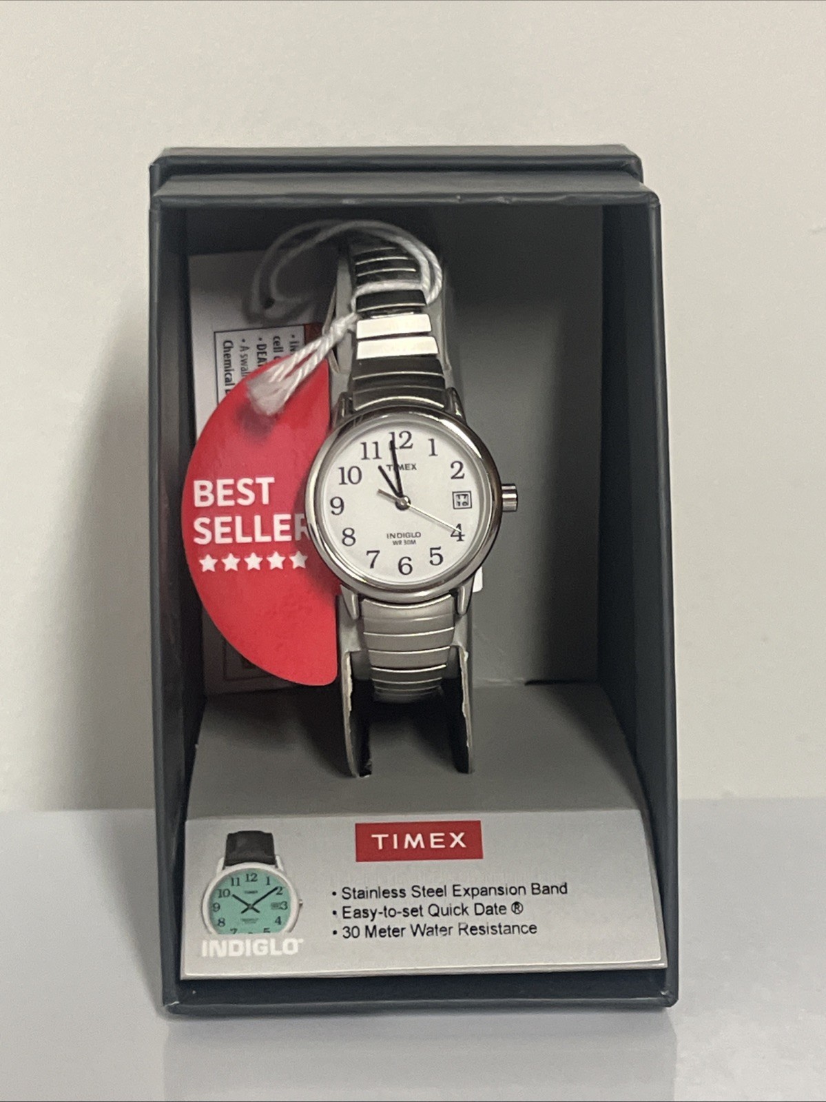 Timex Women’s Indiglo Watch Gold Tone Expansion Band Date New in Box T2H371 WX