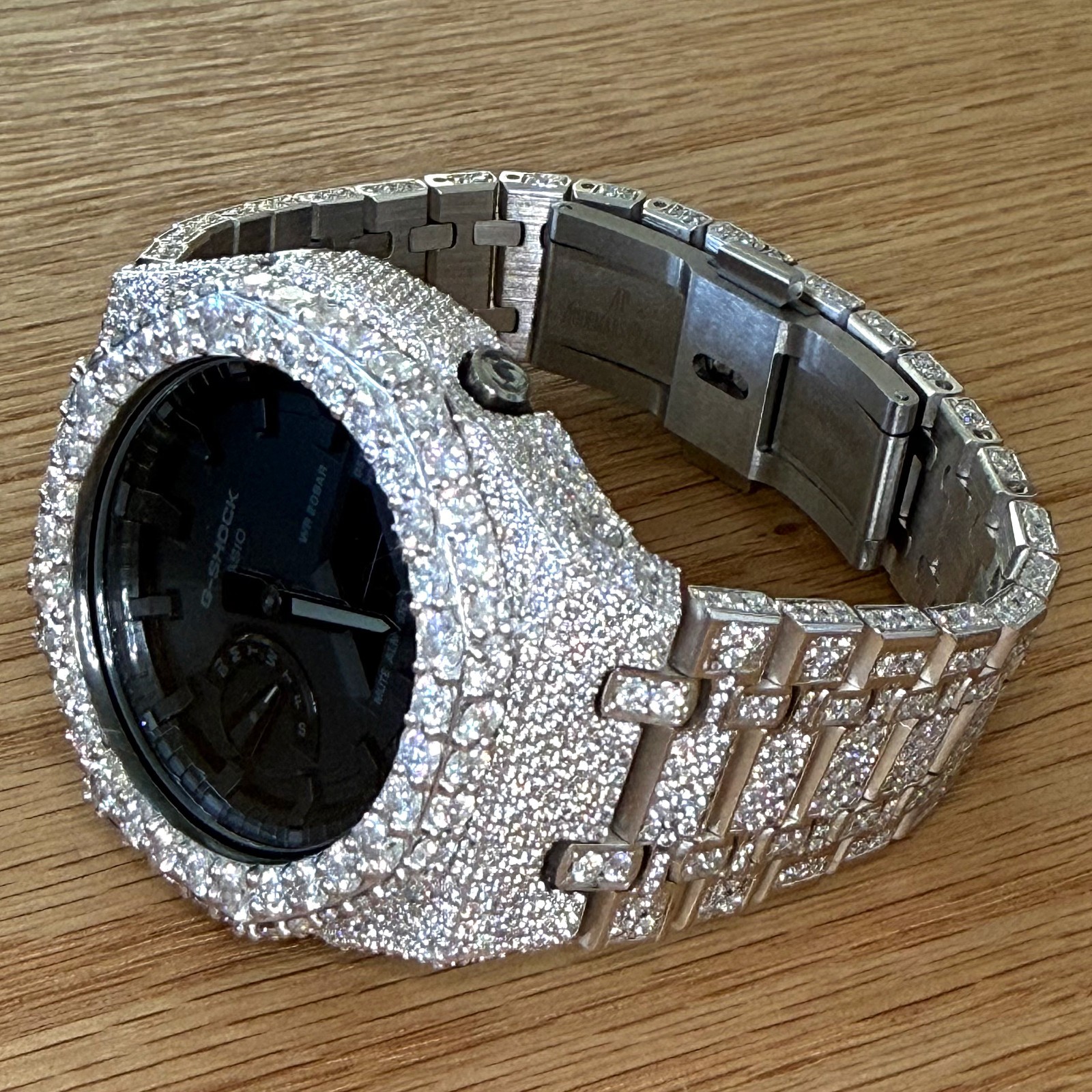 32CTW Authentic Casio G Shock GA2100 VVS1 Moissanite Bust Down Watch