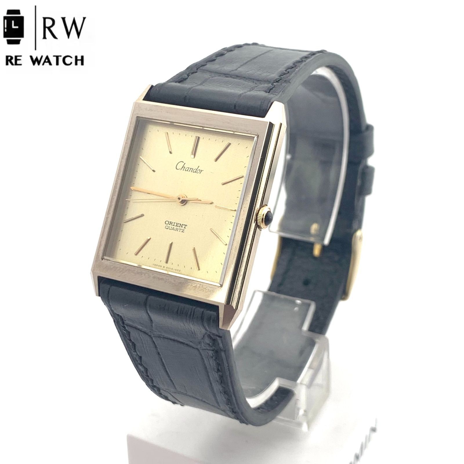 Orient Square Charador Gold Dial 27x29mm 18cm Operation Confirmed Battery
