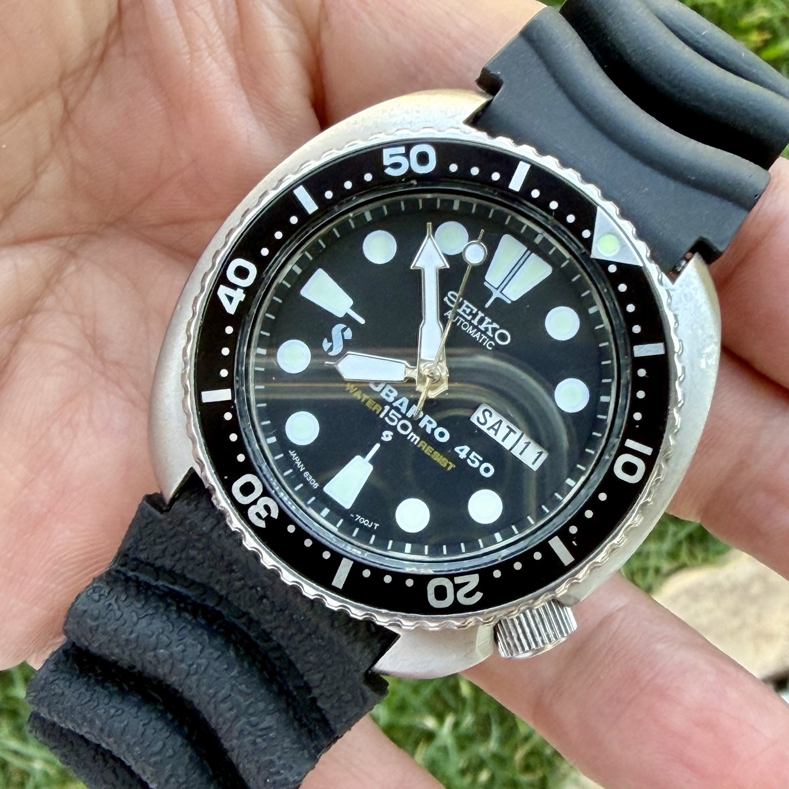 Vintage SEIKO Turtle 6309-7040 W/Aftermarket Scuba Pro Dial Men’s Divers Watch