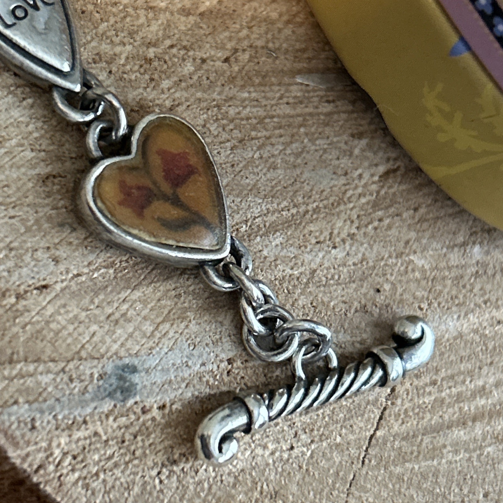 Brighton Piccadilly Watch Silver Plated Heart Links Oval Face Toggle Clasp 7-8″