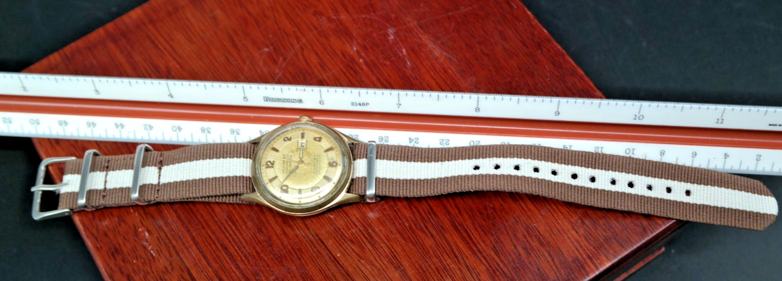 Fascinating Westbury Automatic Men’s 30 JEWEL Nivaflex Wristwatch -Antique Charm