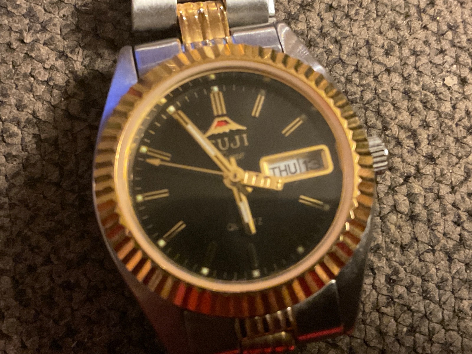 Ladies Watch-FUJI TIME. New battery, keeps good time, 2 tone bracelet, Day/Date