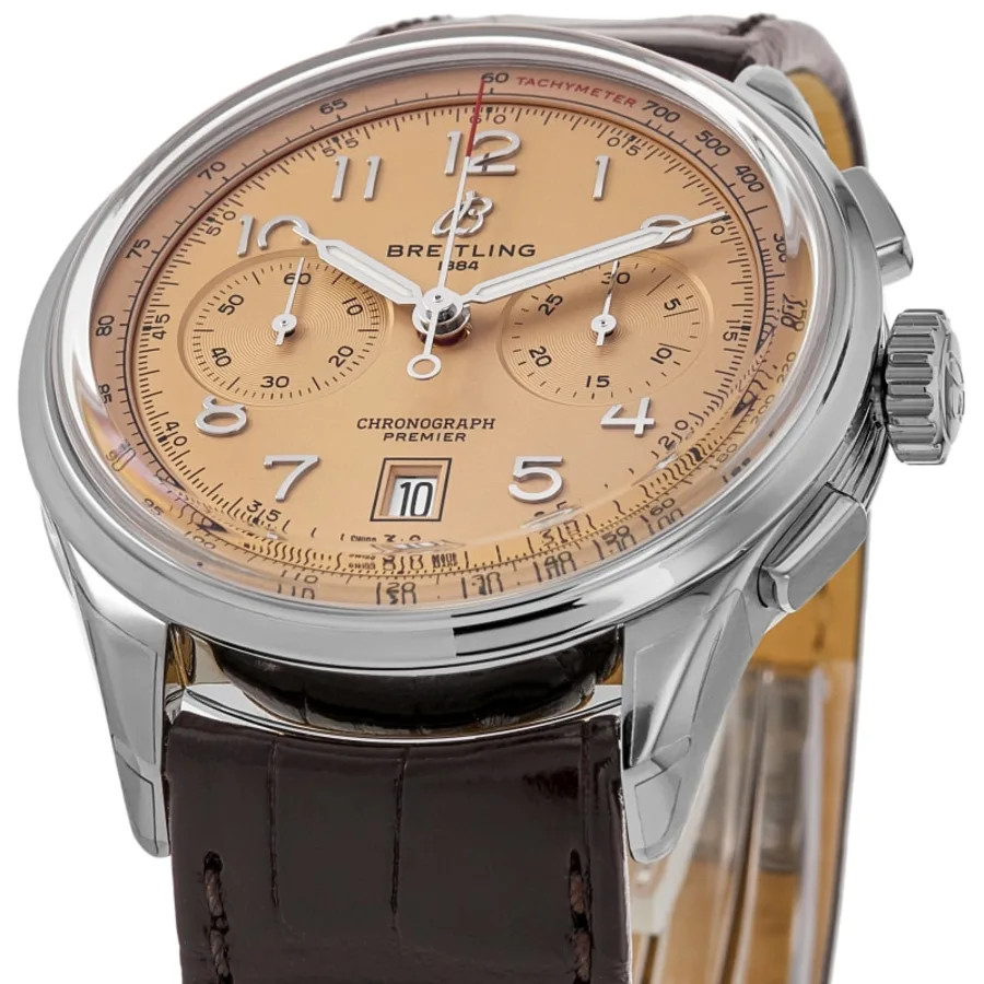 New Breitling Premier B01 Chronograph 42 Copper Dial Men’s Watch AB0145331K1P1