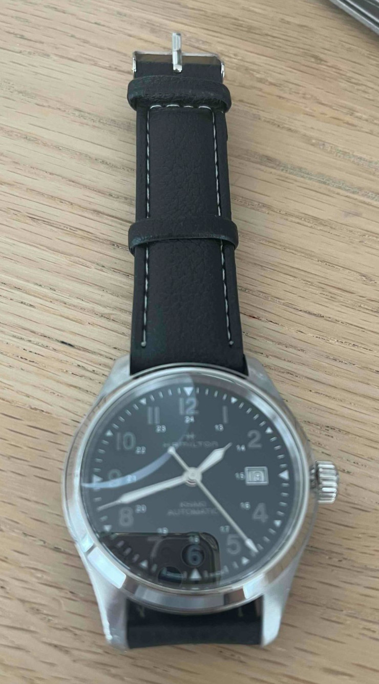 Hamilton H893050 Stainless Steel 40mm Black Dial Automatic Wristwatch From JAPAN