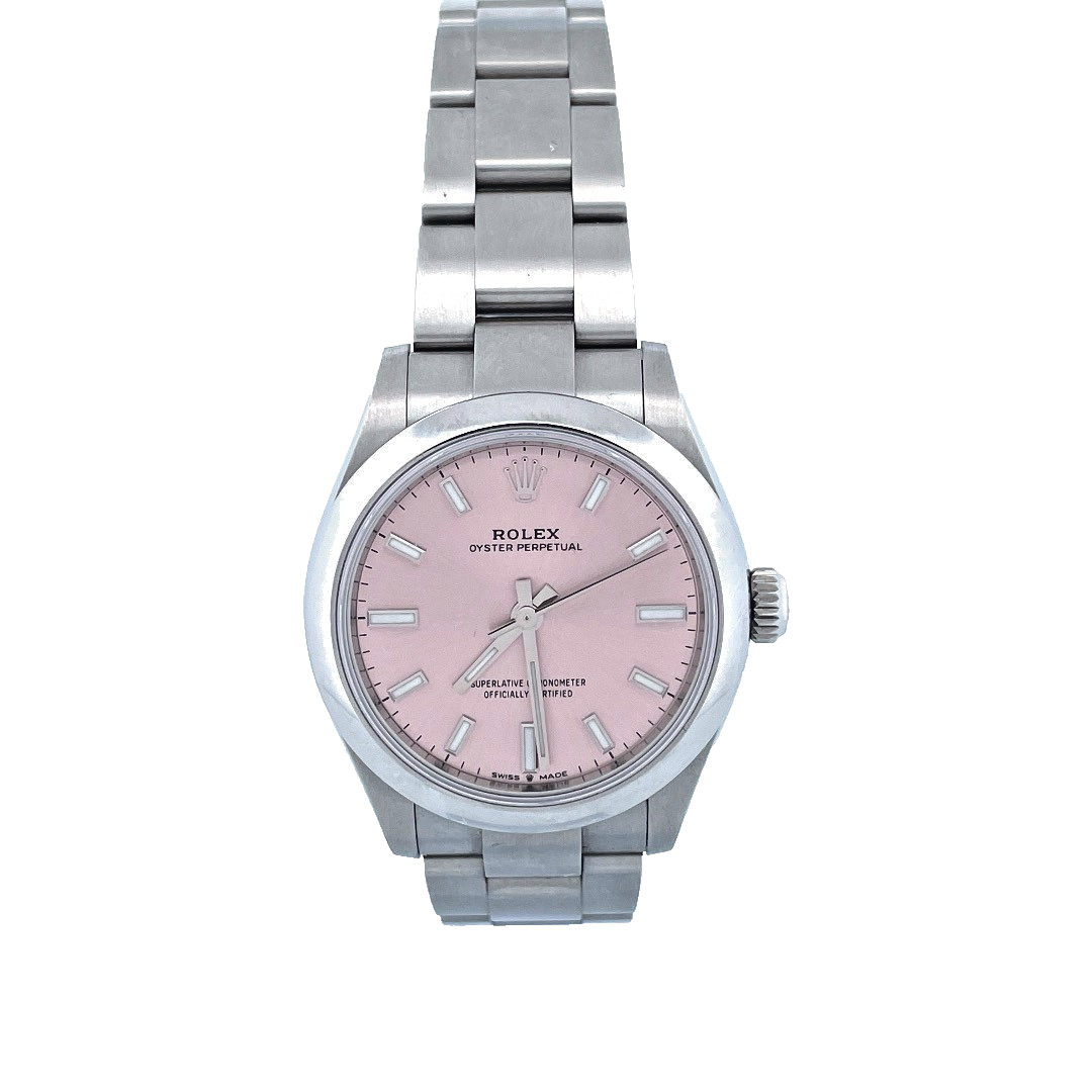 Rolex Oyster Perpetual 277200 Silver Oyster Bracelet with Silver Bezel Pink Dial