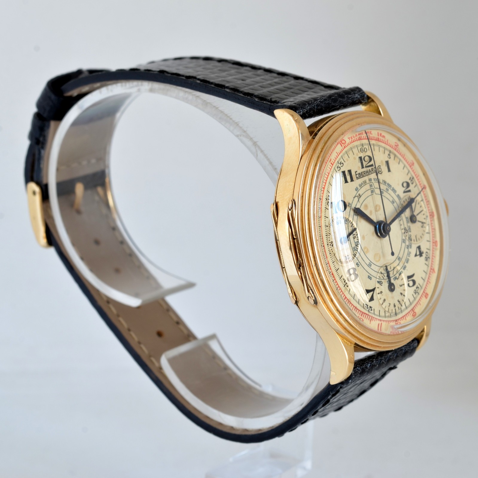 EBERHARD & CO Pre-Extrafort Tri-compax Oversize yellow gold 18KT 1937 very rare