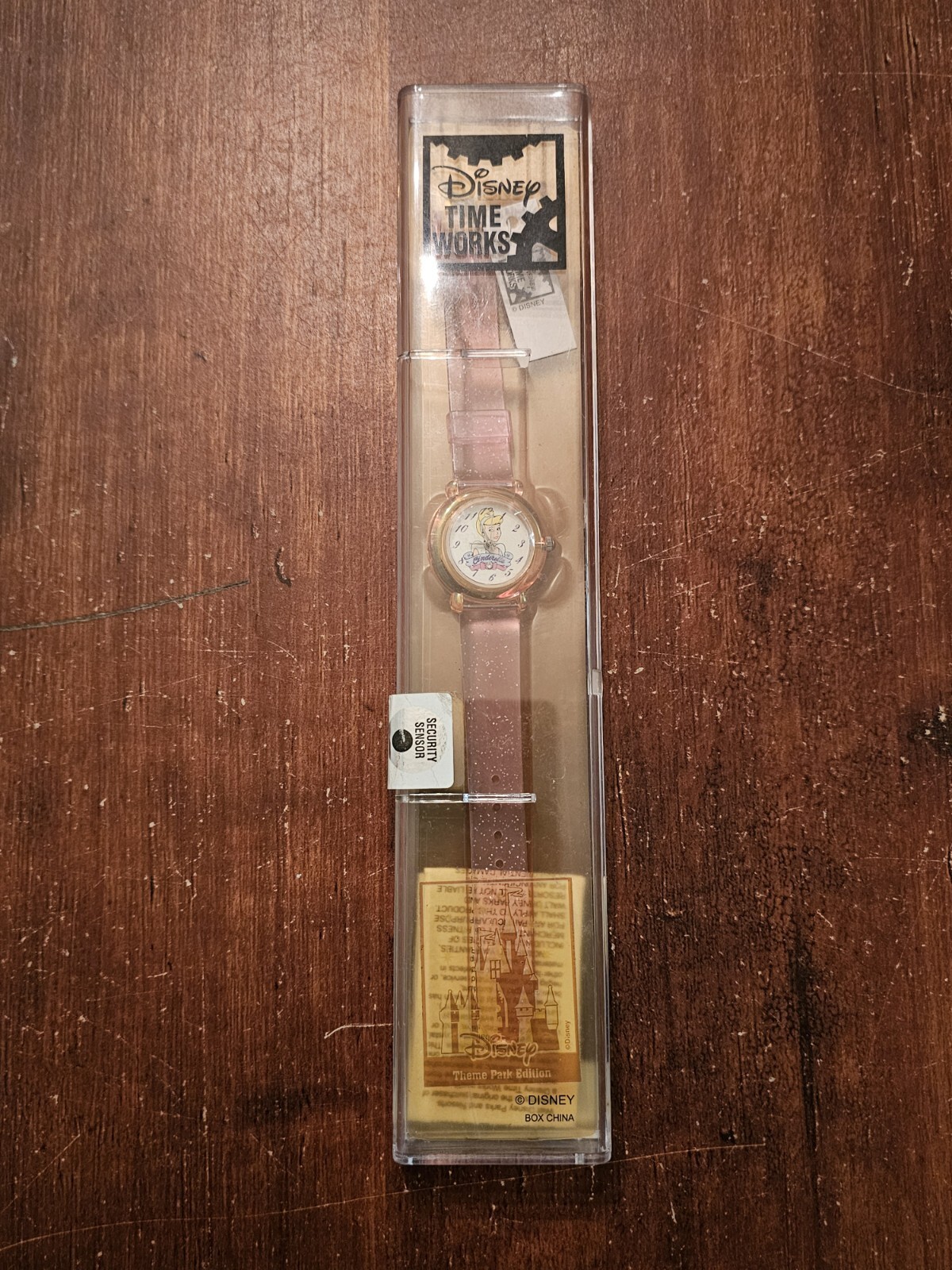 Vintage Disney Time Works Cinderella Watch With Glitter Band In Original Case