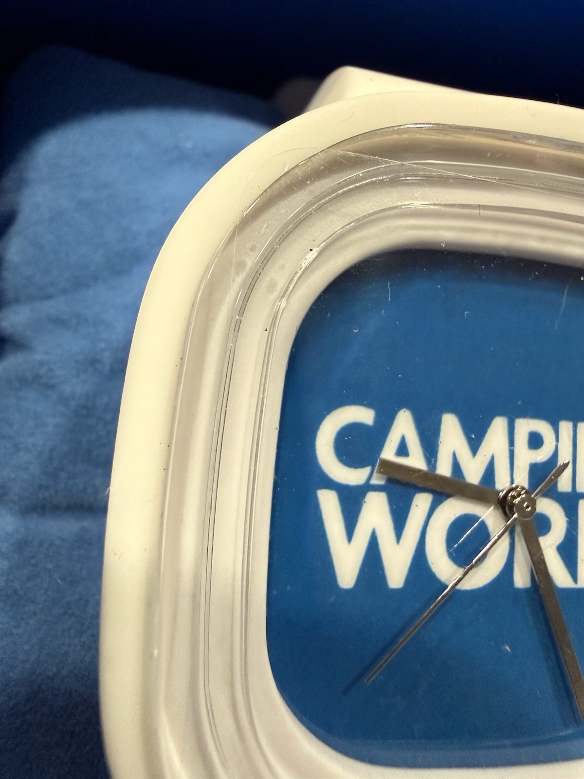 Camping World Flex CW Classic Watch Box Logo Wristwatch White Adjustable Plastic