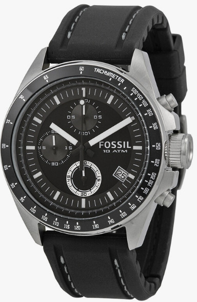 Fossil Decker CH2573IE Men’s Chronograph Black Dial 10 ATM Silicone Watch