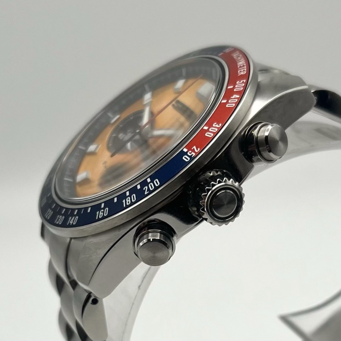 Seiko X Prospex Speedtimer SSC947 Pogue Yellow Chronograph Red Blue Date 42mm