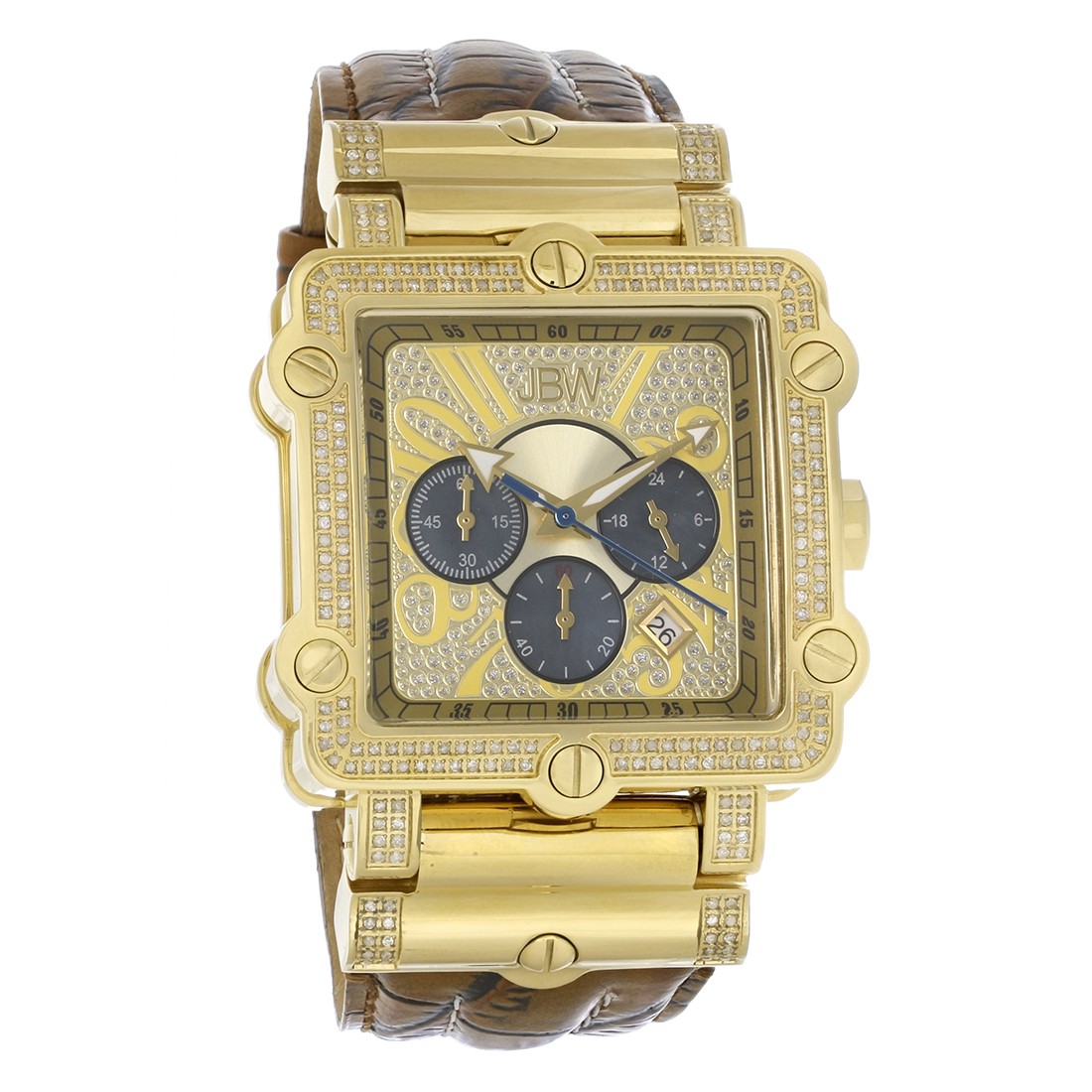 JBW Phantom Men’s 18K Gold Plated Quartz Watch JB-6215-238-A