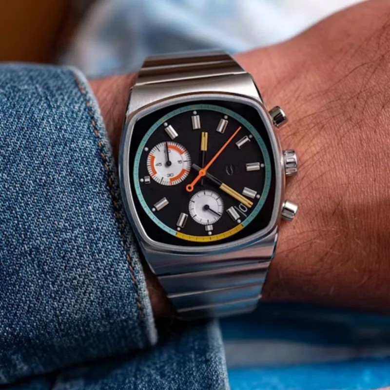 Mens Square Retro Quartz Watch Stainless Steel Waterproof Luxury Wristwatch
