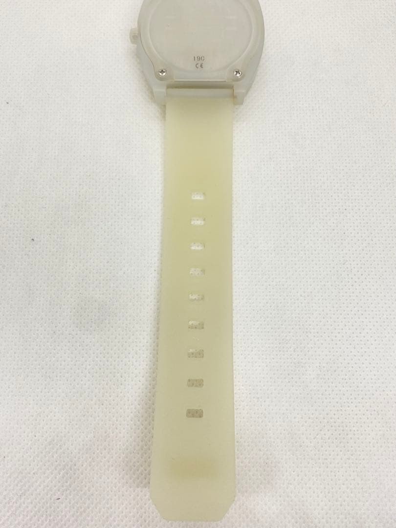 NIXON Time Teller Silver Dial White Rubber Watch New Battery Used Authentic Japa