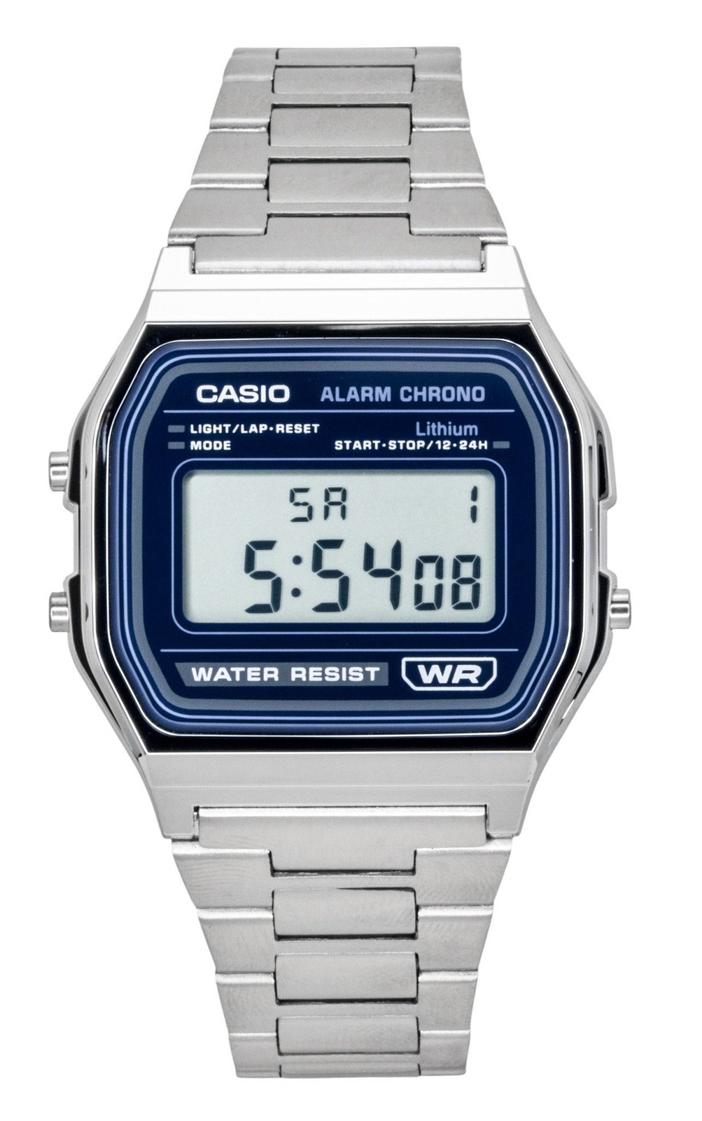 Casio Vintage Digital Stainless Steel Blue Dial Quartz A158WEA-2 Unisex Watch