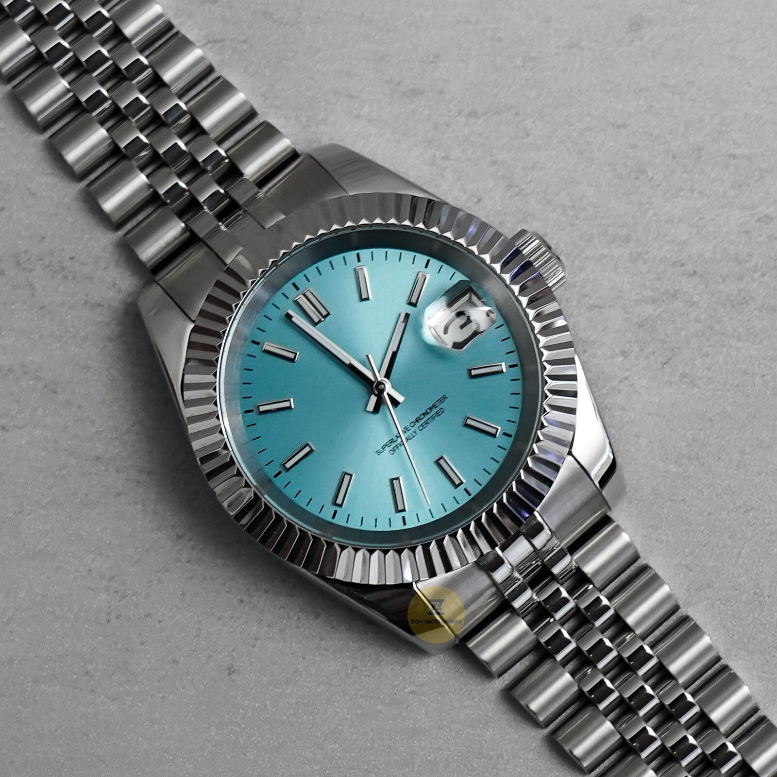 39mm Tiffany Blue No Logo Dial Datejust Style Custom Watch w/ NH35 Movement