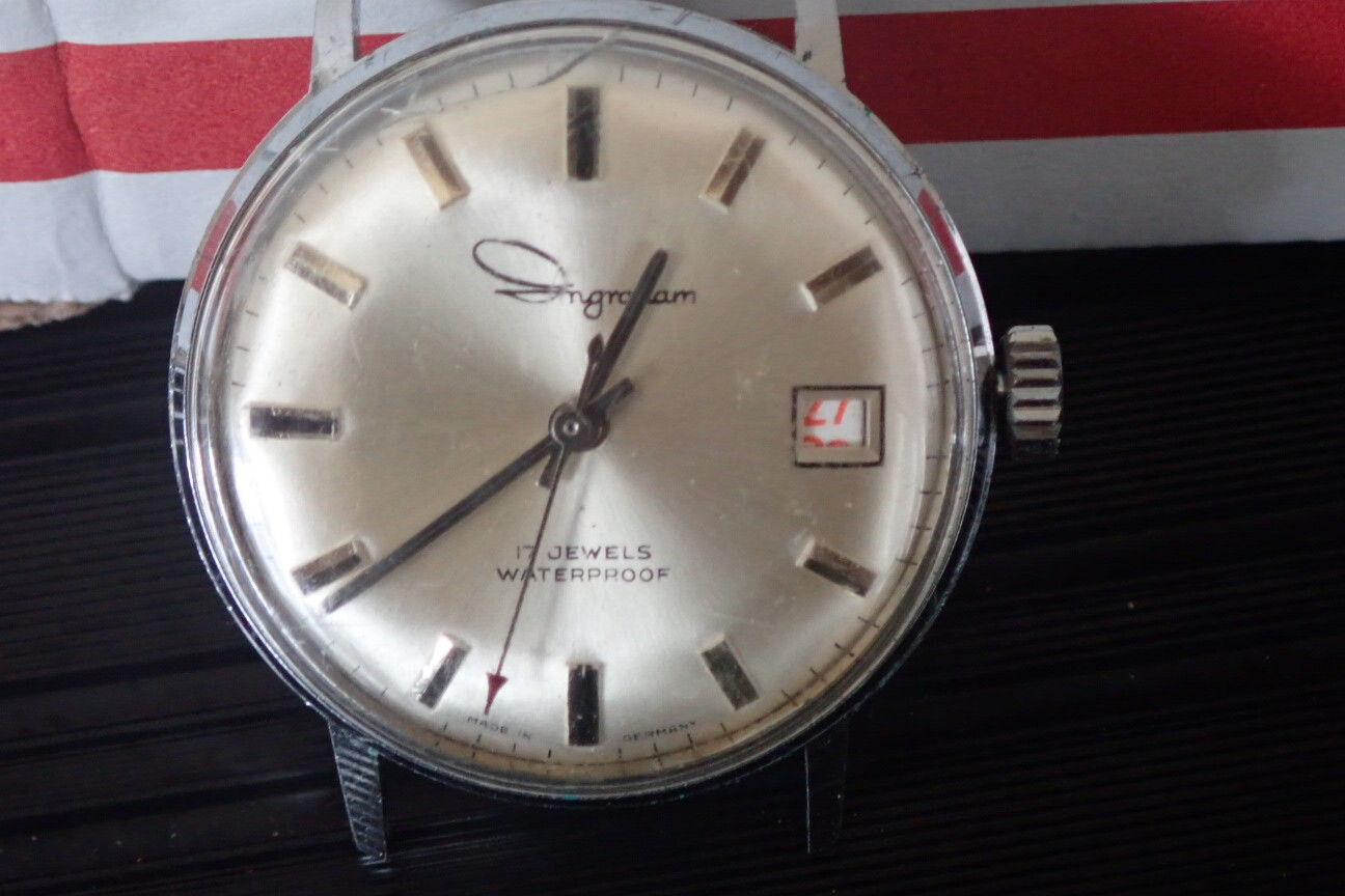 Vintage Ingraham Watch Made in Germany Men’s 17 JEWELS WATERPROOF & ANTIMAGNETIC