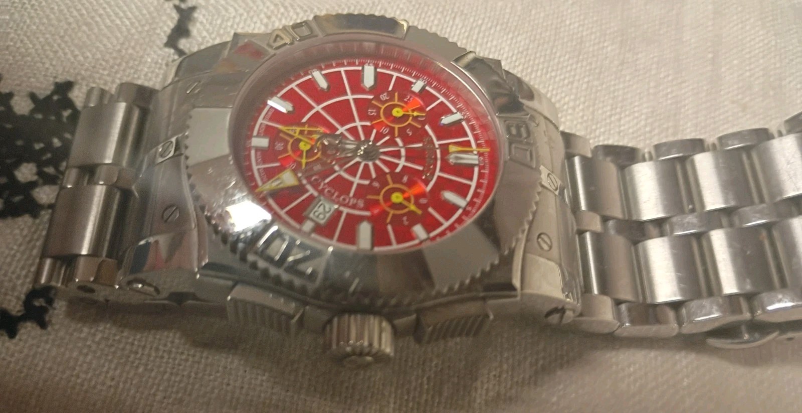 RENATO CYCLOPS COLLEZIONI Hand Made Red Dial Swiss Watch ETA-251-272 98/360 LP