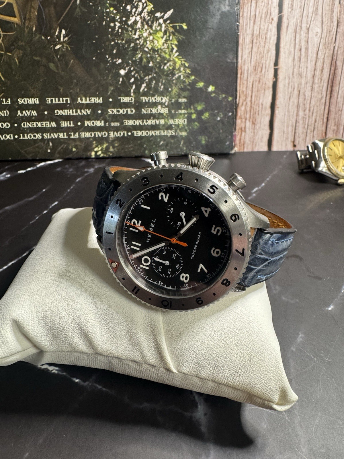 Hemel HFT20 GMT Chronograph Bezel Watch MECA QUARTZ! Men’s Microbrand