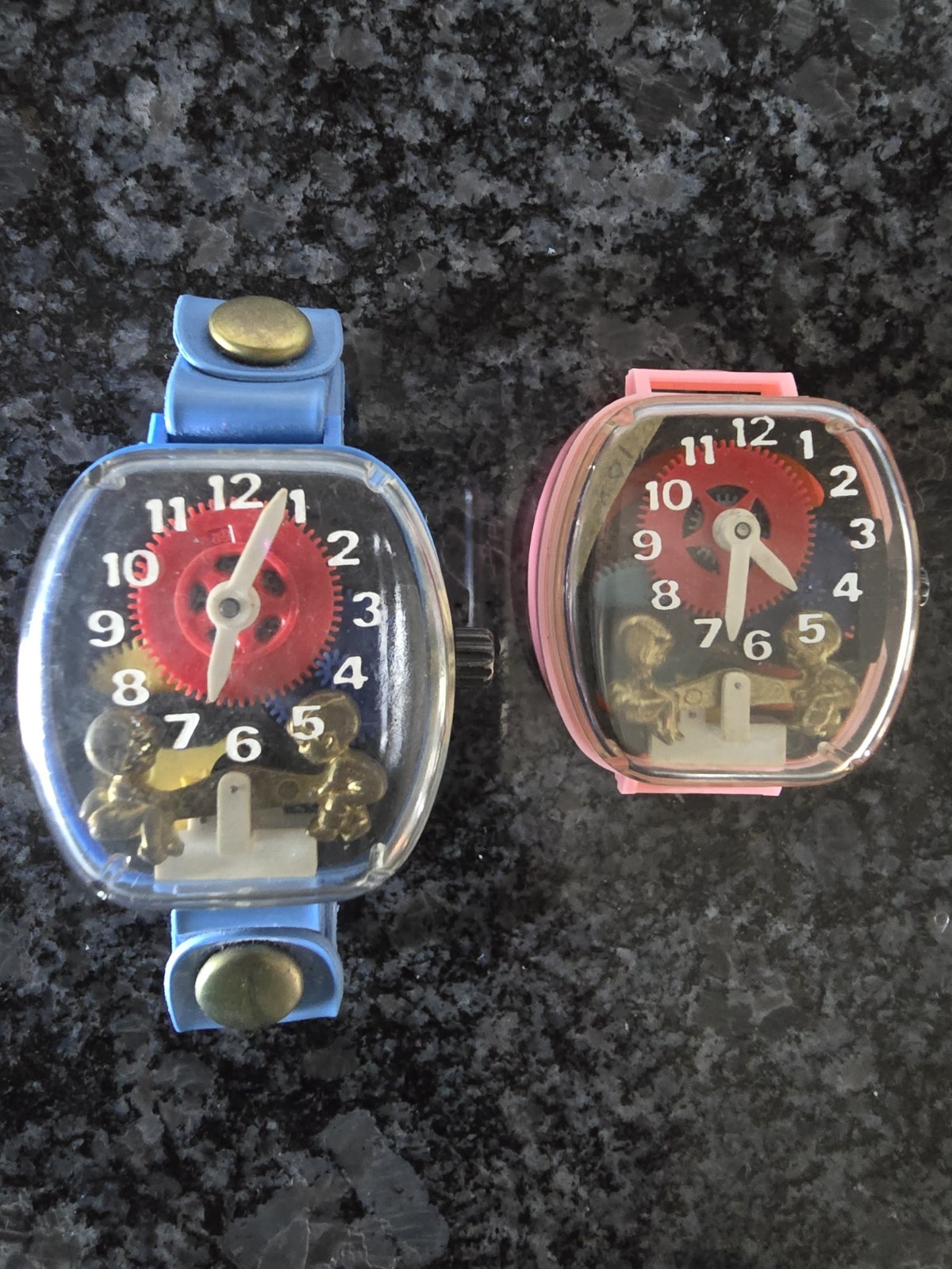 (2) Vintage Working and Non-Working Kids Animated Mechanical WindUp Watches.