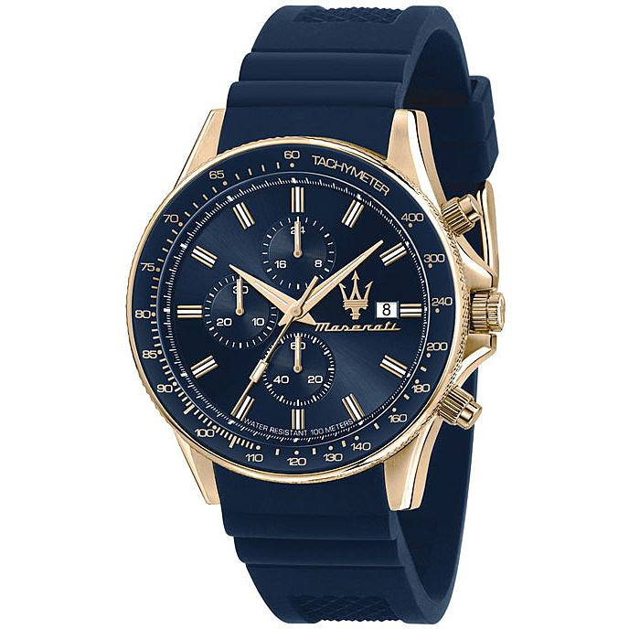 Maserati Challenge Chronograph Men’s Watch R8871640004 Watch Silicone Blue 44mm
