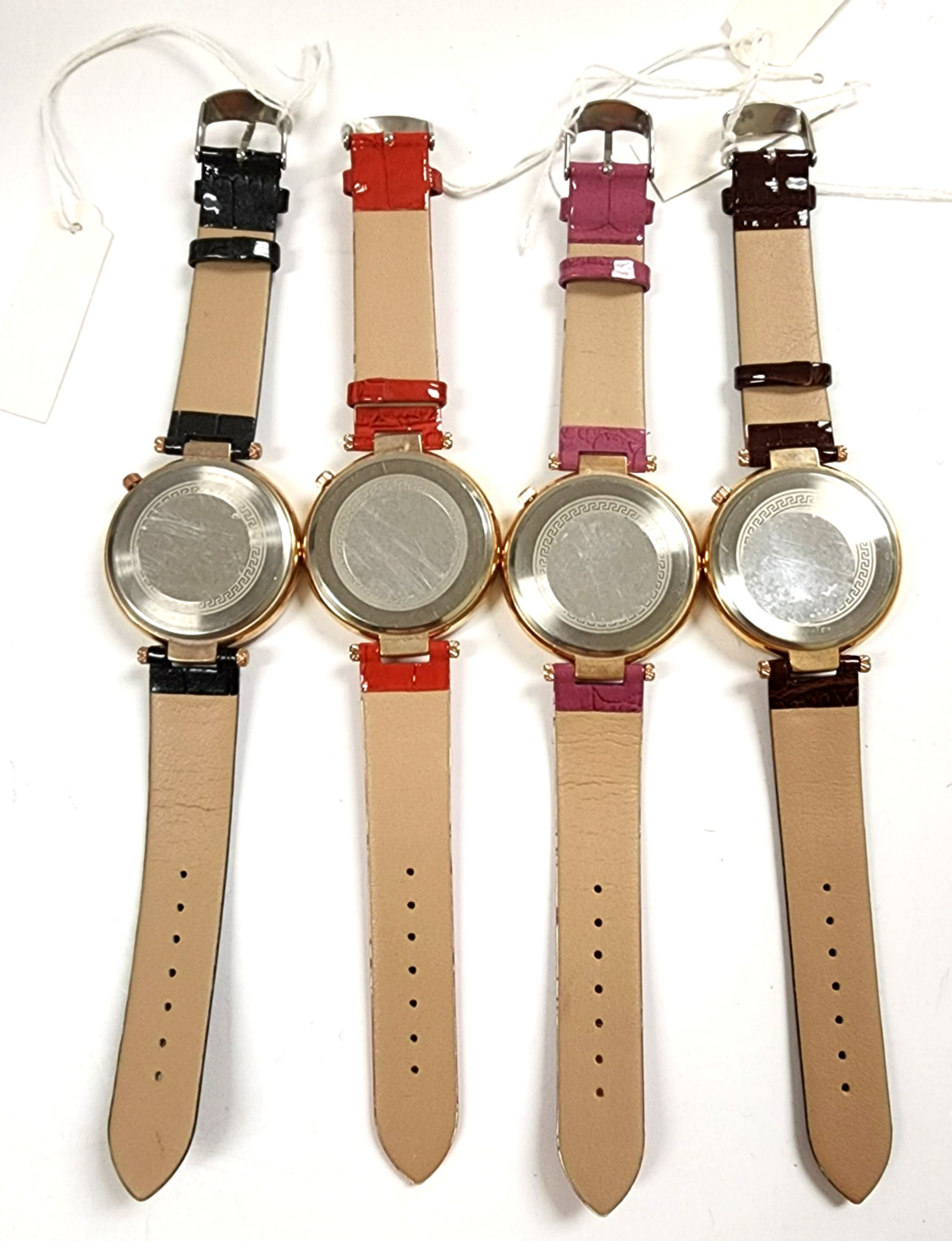GENEVA ROSE, GOLD CHEETAH,LEOPARD CRYSTAL BLACK RED PINK BROWN LEATHERETTE WATCH