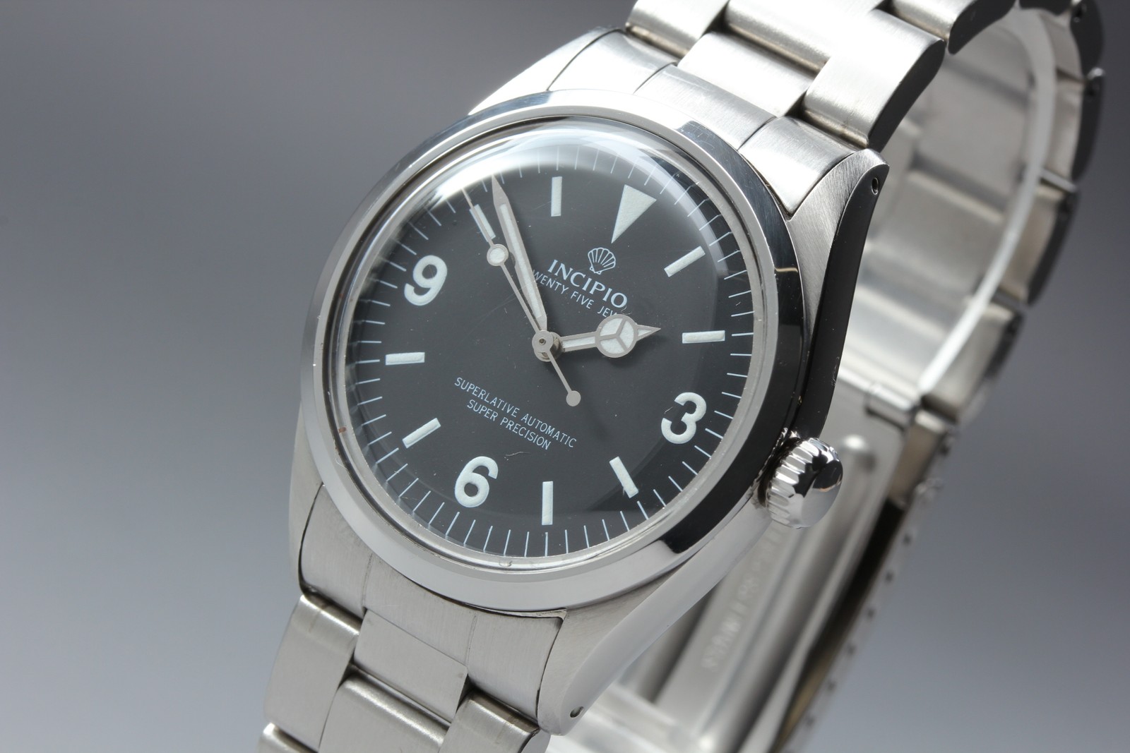 Incipio 8 Super Precision Black 25 Jewels Automatic Stainless Steel Men’s Watch
