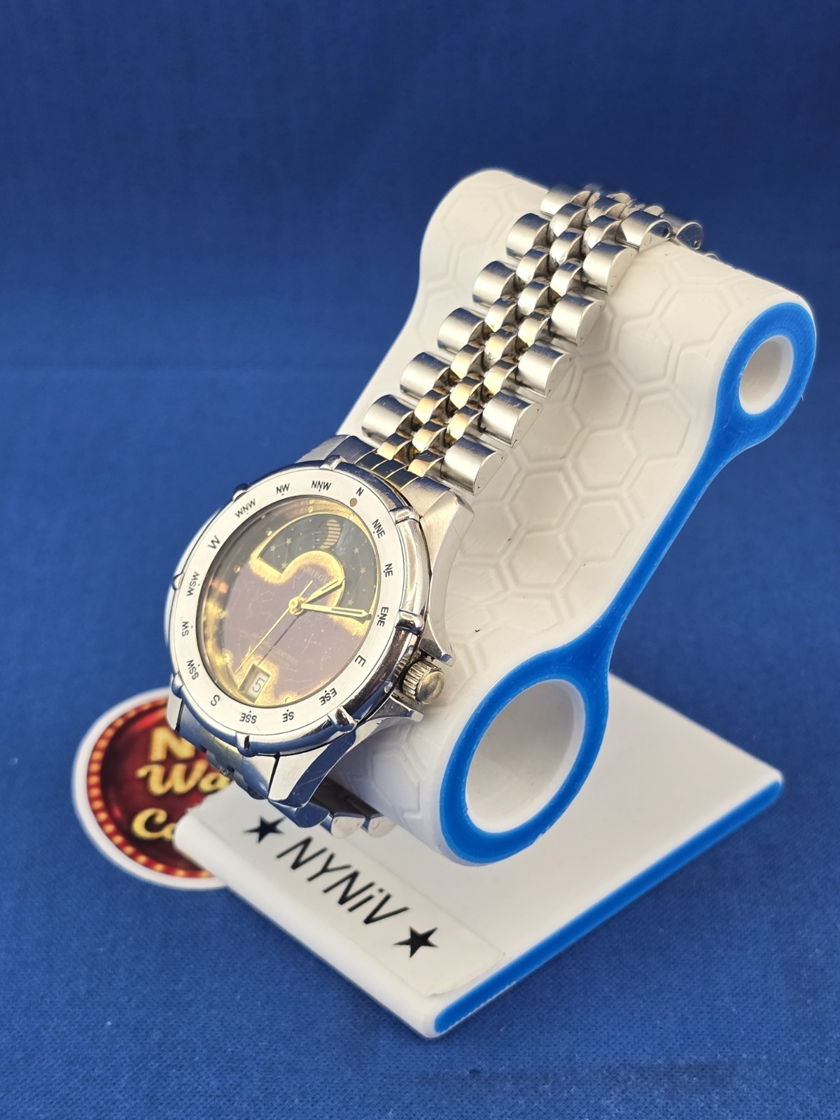 Krieger M882 Lunar Chronometer Celestial Dial Moon phase Compass Bezel Watch
