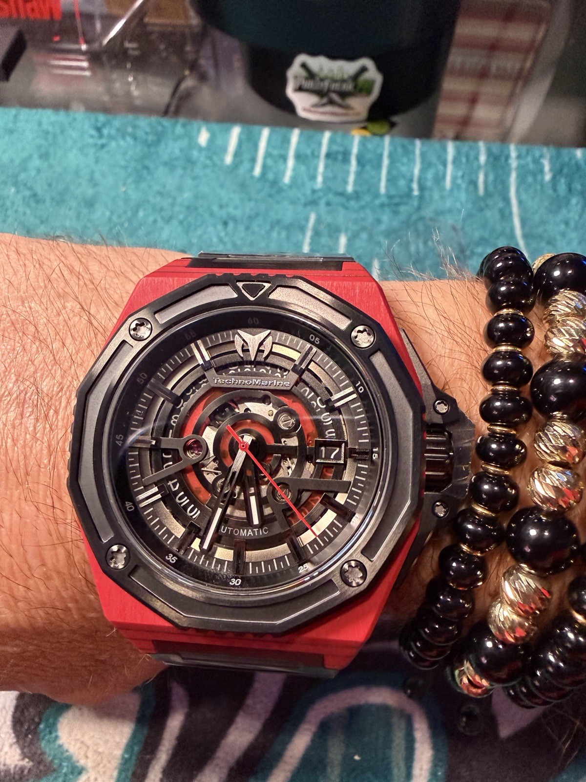 TechnoMarine Carbon Nautic Automatic Limited Edition 45mm Red/Black $1600 msrp.
