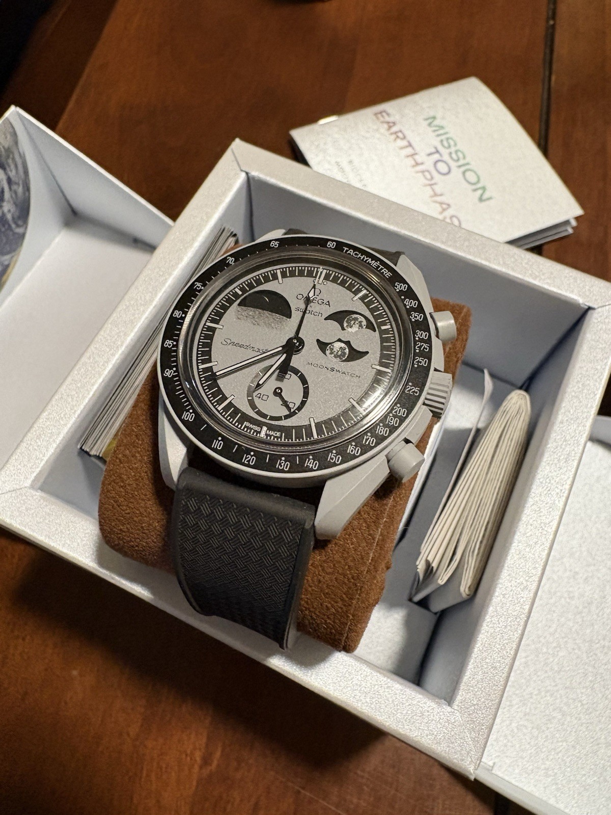 Omega X Swatch Moonswatch Mission To Earthphase With New Strap
