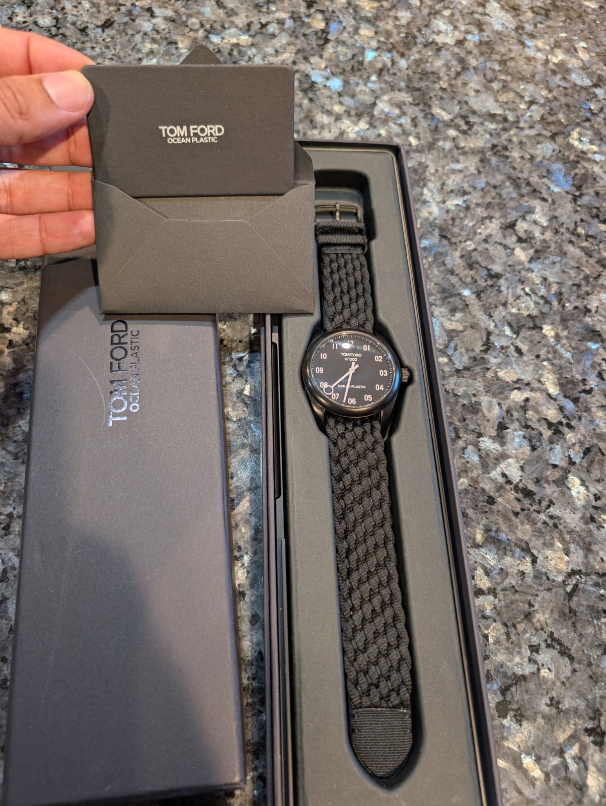 TOM FORD Ocean Plastic Black Dial Quartz 42mm Was $995 New. Prefect Condition