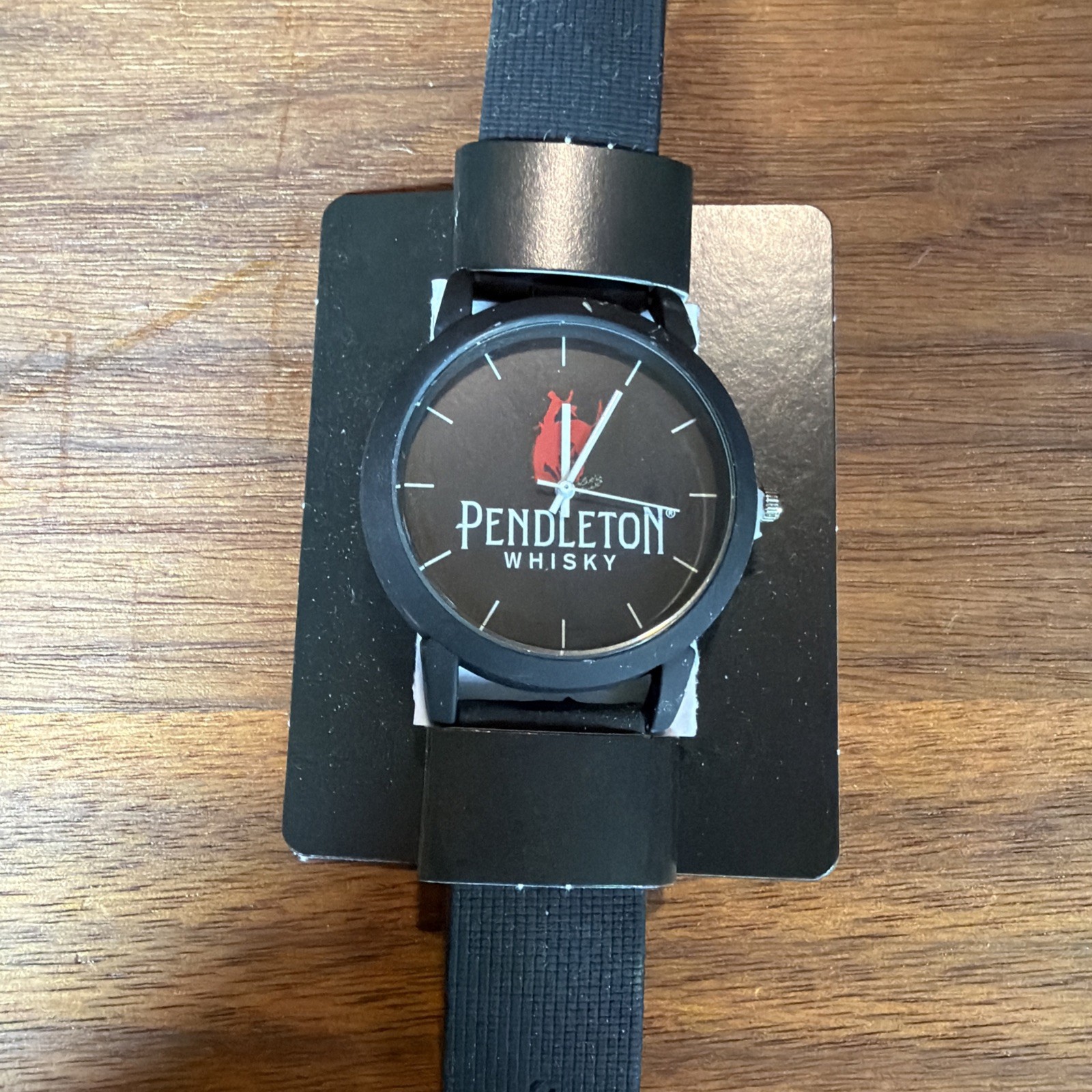 Pendleton Whisky Quartz Watch Men All Black Analog Rubber Band Needs New Battery