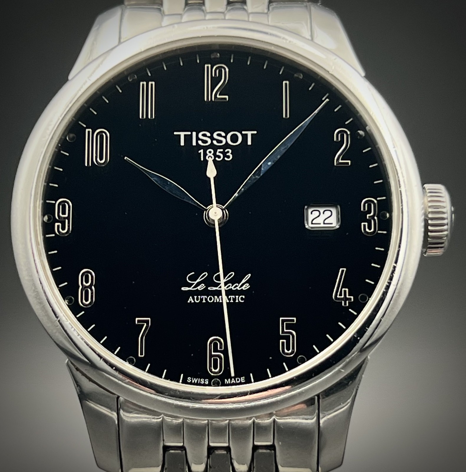 🇨🇭 TISSOT Le Locle L164/264-1 Automatic Black Dial Men’s Swiss Watch Bracelet