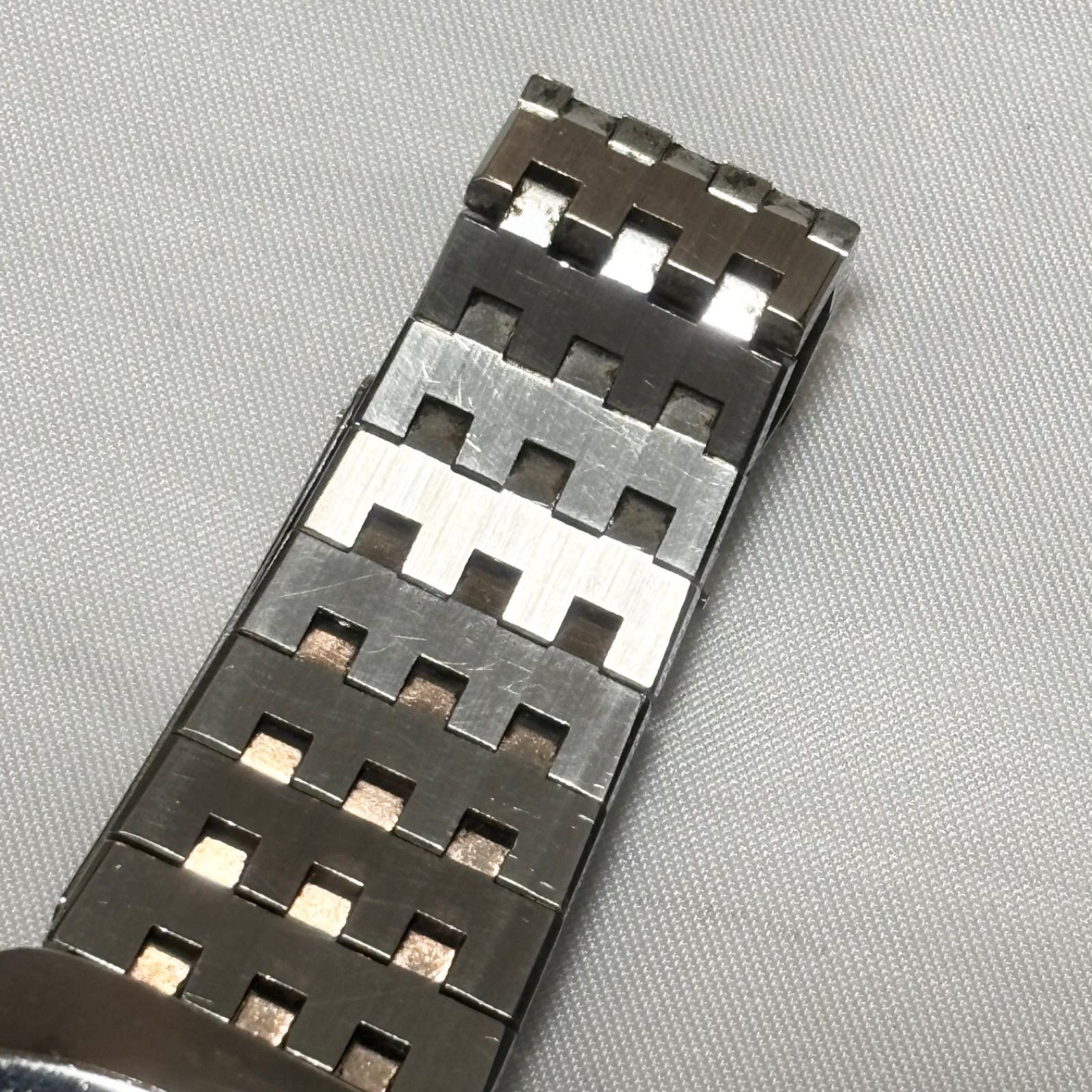 Technos Thunder Automatic Date Watch Black Dial Silver Bracelet Vintage